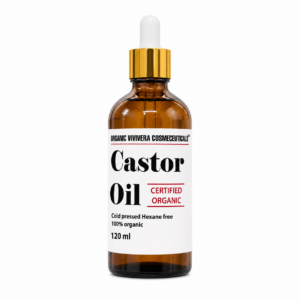 100% pure cold-pressed castor oil (120ml) for hair growth, skin hydration, and wellness care.